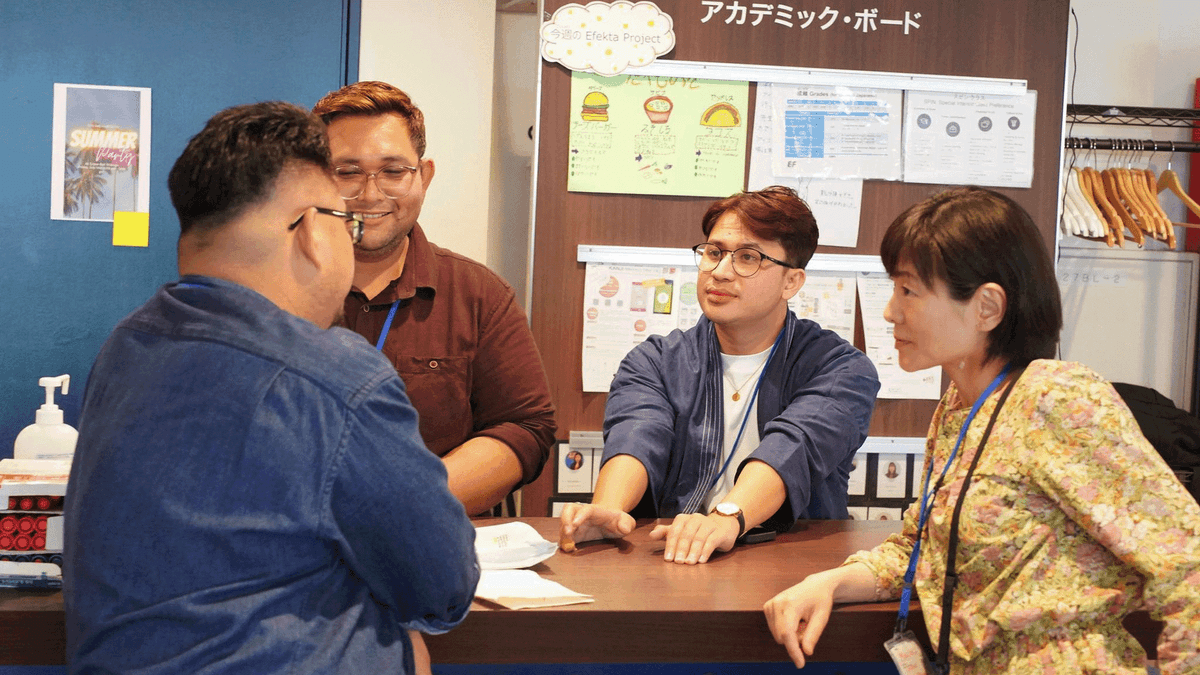 Teacher explaining in class